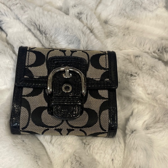 Coach Handbags - Coach Black and Cream Wallet